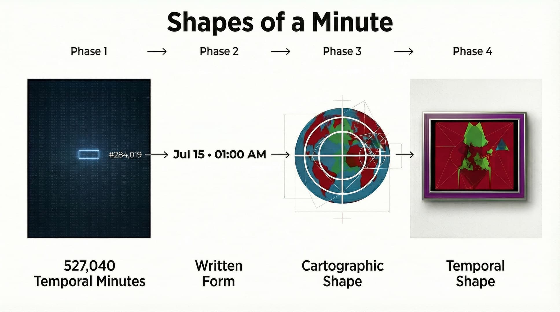 Cartographic artwork showing Earth witnessing significant moments